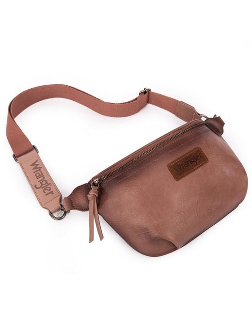Wrangler Brown Vintage Sling Bag For Chest Bum Bag Ladies Crossbody Purse