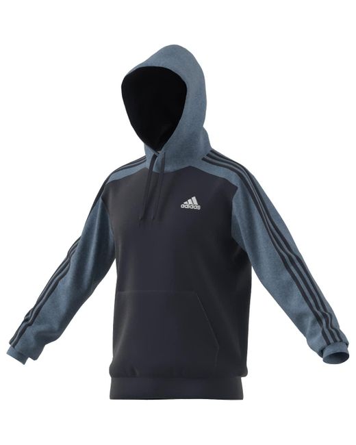 Adidas Blue Essentials Mélange French Terry Hoodie for men