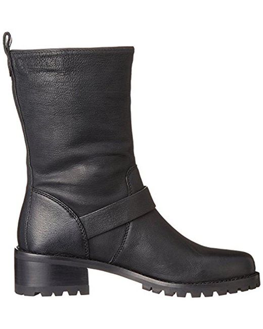 haskell crinkled leather and logo combat boot