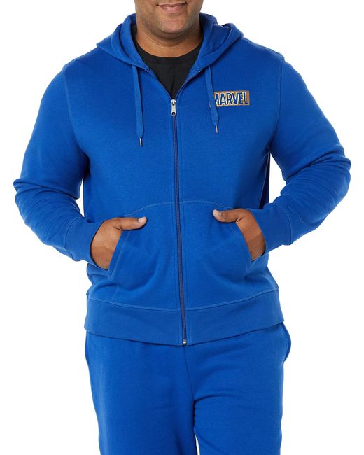 Amazon Essentials Blue Disney | Marvel | Star Wars Fleece Full-zip Hoodie Sweatshirts-discontinued Colours for men