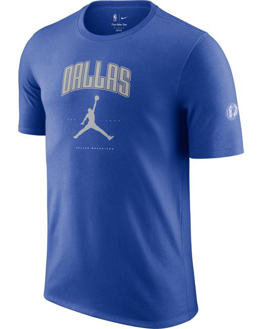 Nike Dallas Mavericks Essential Jordan Nba-t-shirt Voor in het Blue voor heren