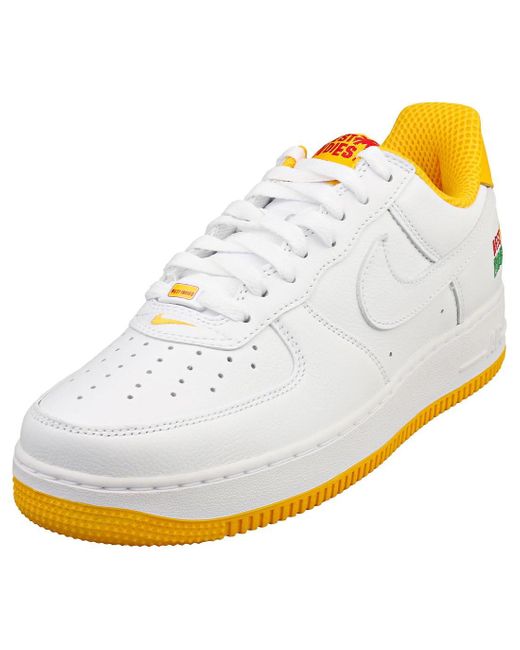 Nike Air Force 1 Low Retro Qs Mens Fashion Trainers In White Gold - 9.5 Uk for men