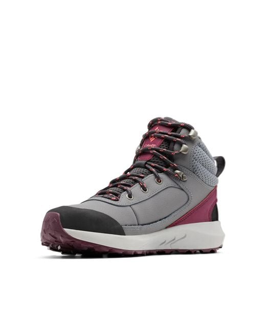Columbia Leather Trailstorm Peak Mid Hiking Boot in Gray | Lyst