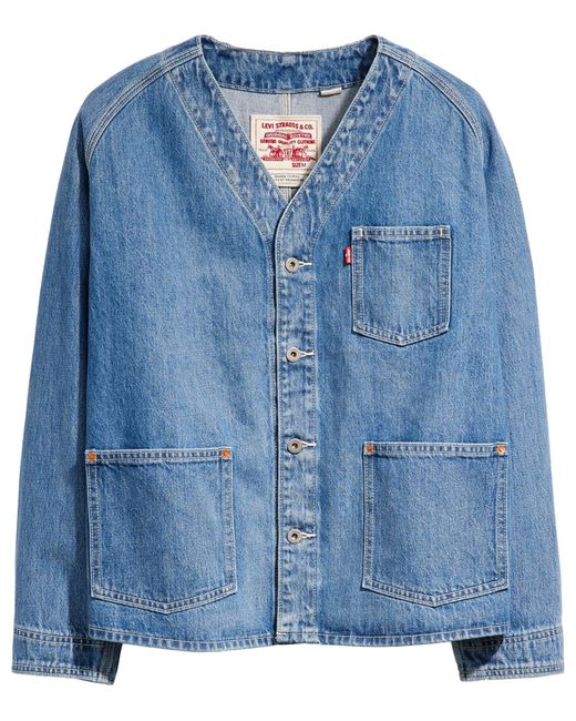 Levi's Blue Union Engineer Cardigan Med Indigo-flat Finish for men