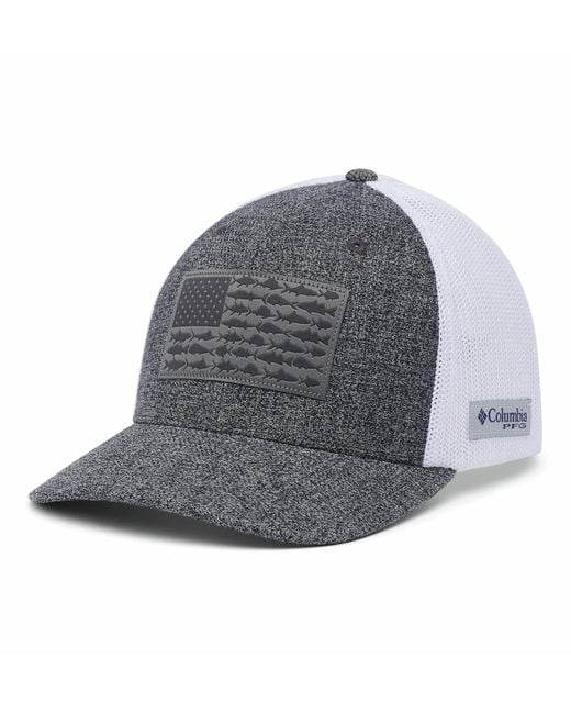 PFG Mesh Fish Flag Ball Cap di Columbia in Gray