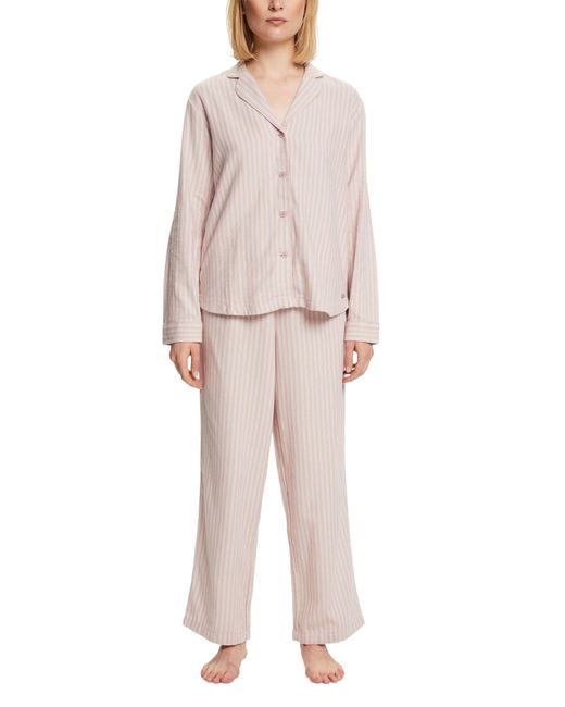 Esprit Multicolor Flannel Wv Stripe Nwsus Pj A_ll_ls Pajama Set