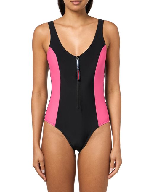 Tommy Hilfiger Red Full Coverage Over The Shoulder One Piece