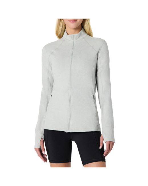 Giacca Morbida Elasticizzata ad Alte Prestazioni con Zip Integrale Donna di Amazon Essentials in Gray