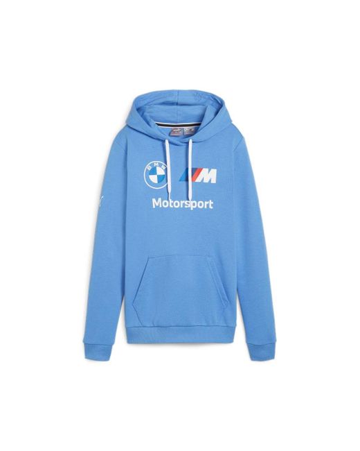 PUMA Blue Bmw M Motorsport Essentials Logo Fleece Hoodie Hooded Sweatshirt