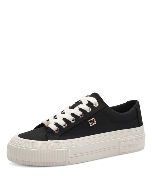 S.oliver Black Plateau Sneaker mit Schnürsenkeln Bequem