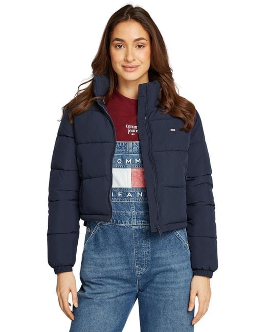 Tommy Hilfiger Blue Pufferjacke Cropped Essential Puffer Kurz
