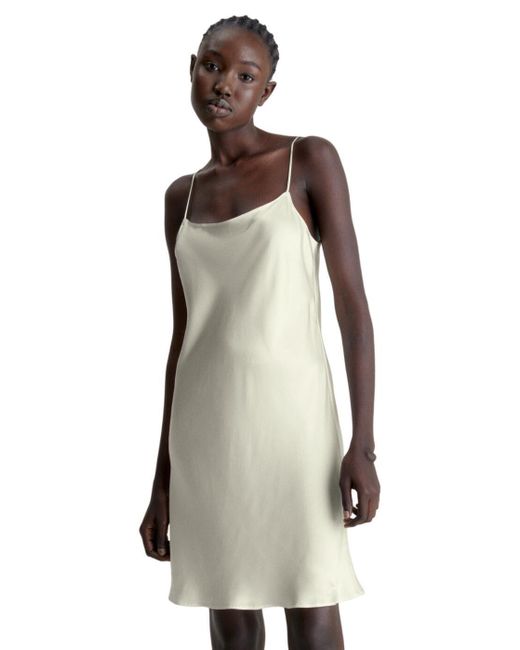 Calvin Klein White 000qs6983e Ck Black Lounge Chemise