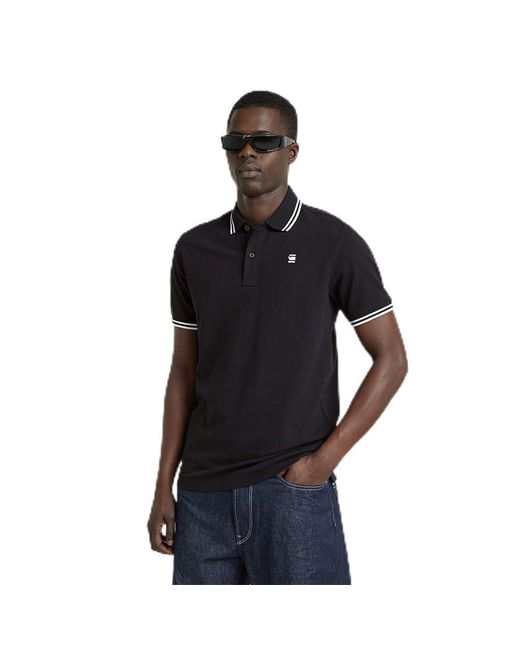 G-Star RAW Dunda Slim Stripe Poloshirt in Black für Herren