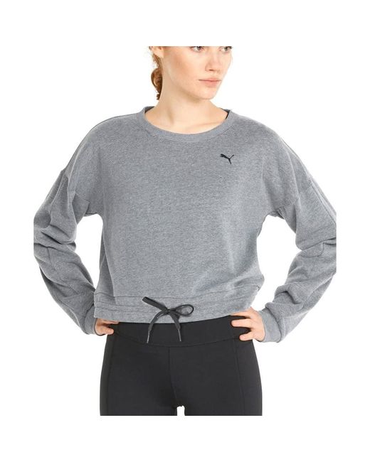 Womens Train French Terry Crew Neck Sweatshirt Moisture Wicking - Grey PUMA  en coloris Gris | Lyst
