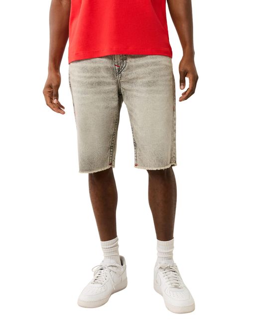True Religion Red Ricky Sn Flap Short Fray Hem for men