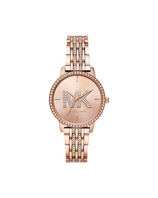 Michael Kors Metallic Analog Quarz Uhr mit Edelstahl Armband MK4372
