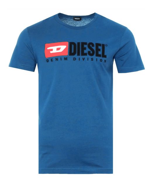 DIESEL Blue T-diego Division T-shirt Round Neck for men