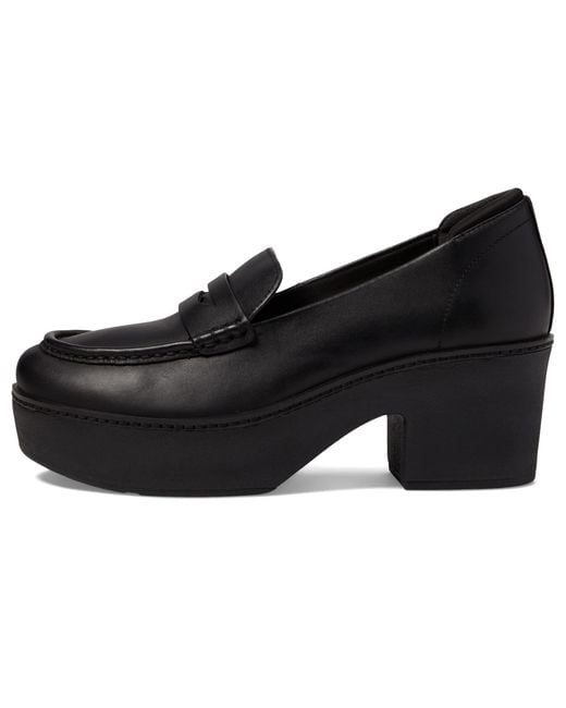 Fitflop Black Pilar Leather Platform Loafers