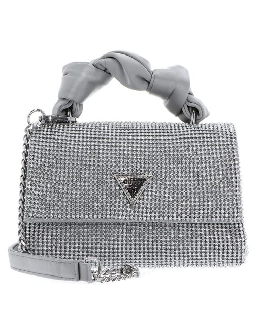 Lua Top Handle Flap Bag Silver di Guess in Gray