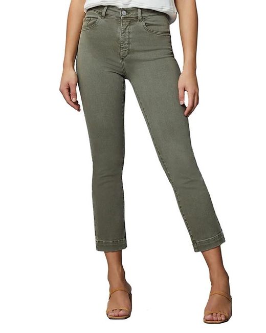 DL1961 Cotton Patti Straight Leg High Rise Ankle Jean in Army (Green ...