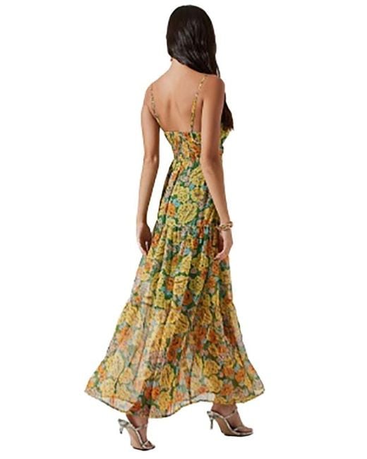 Astr Synthetic Brandy Floral Cinched Front Cutout Maxi Dress Lyst