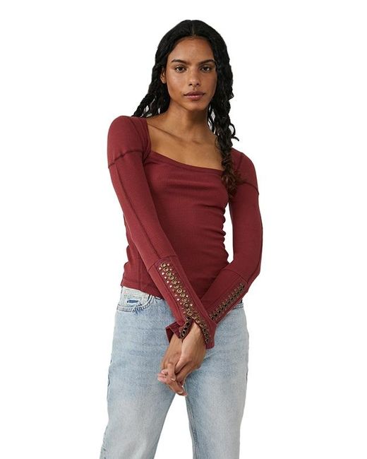 Free People Cotton A Little Unruly Top in Red | Lyst
