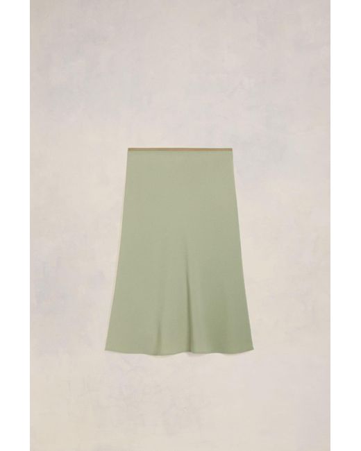 AMI Green Midi Skirt With Elasticated Waist