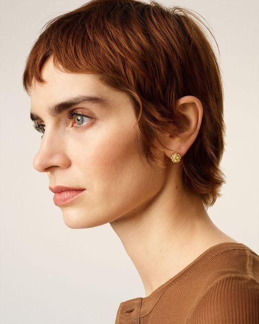 AMI Metallic Brass Pearl Studs