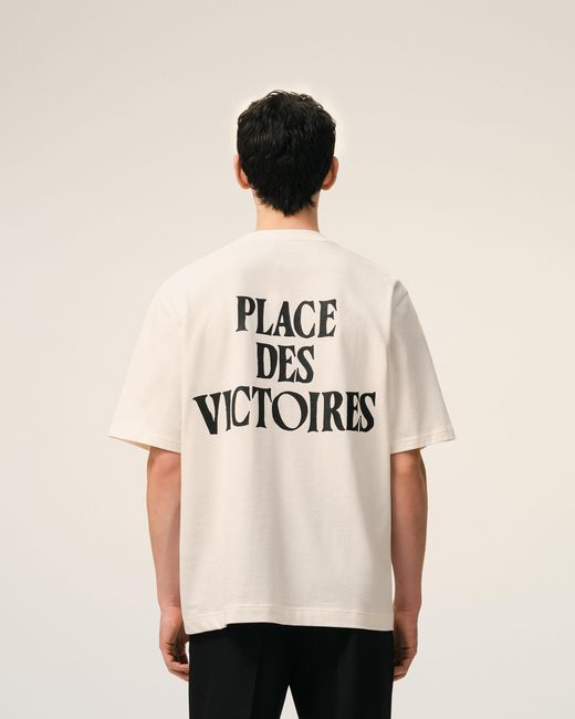 AMI Natural Cotton Place Des Victoires Print T-Shirt