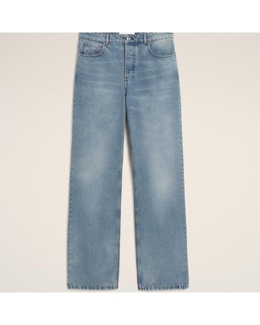 AMI Blue Large-Fit Cotton Jeans for men