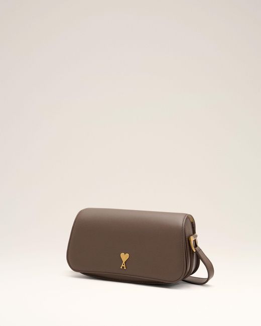 AMI Natural Cowhide Leather Paris Paris Shoulder Bag