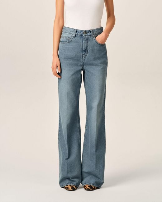 AMI Blue Flare-Fit Cotton Jeans