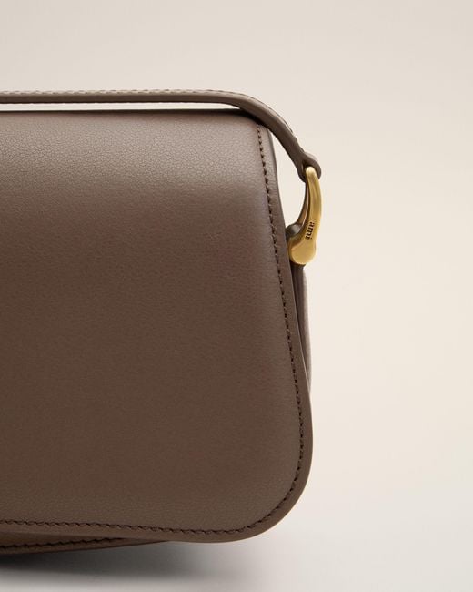 AMI Natural Cowhide Leather Paris Paris Shoulder Bag