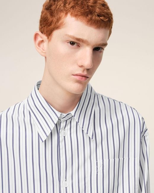 AMI Multicolor Striped Cotton Ami De Coeur Wide Shirt