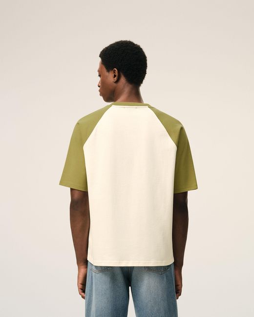 AMI Natural And Cotton Ami De Coeur Knitted Patch T-Shirt