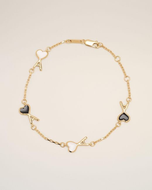 AMI Natural Brass Bracelet With Hammered Ami De Coeur