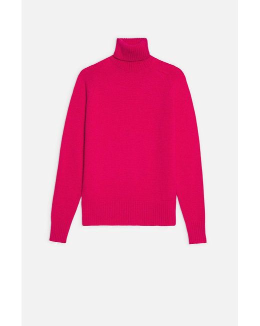 AMI Wool Turtleneck Sweater in Pink for Men | Lyst
