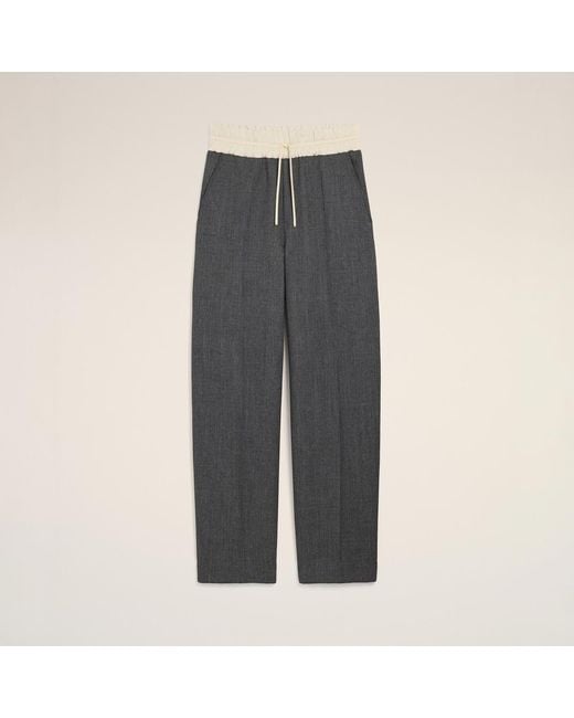 AMI Multicolor Elasticated-Waist Wool And Satin Trousers for men