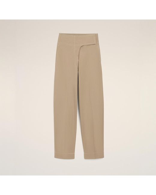 AMI Natural Cotton Wrapped Belted Trousers