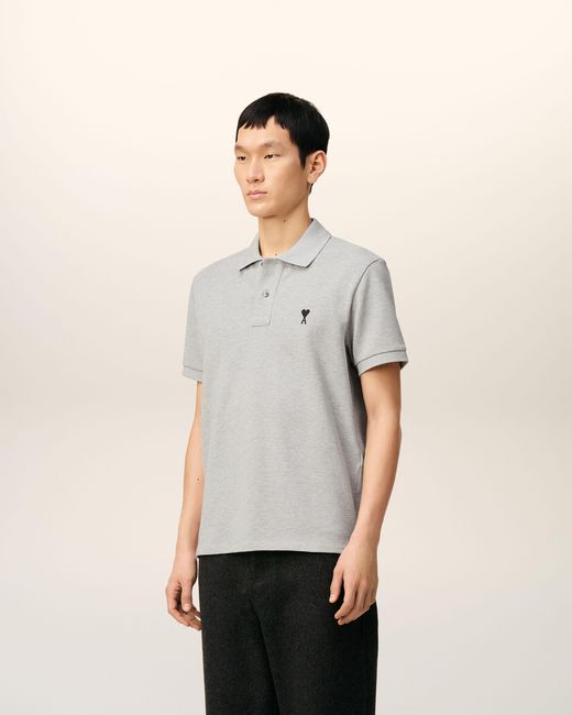 AMI Natural Cotton Polo With Ami De Coeur for men