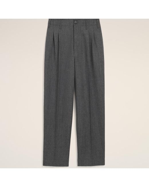 AMI Gray Two-Pleats Wool Trousers for men