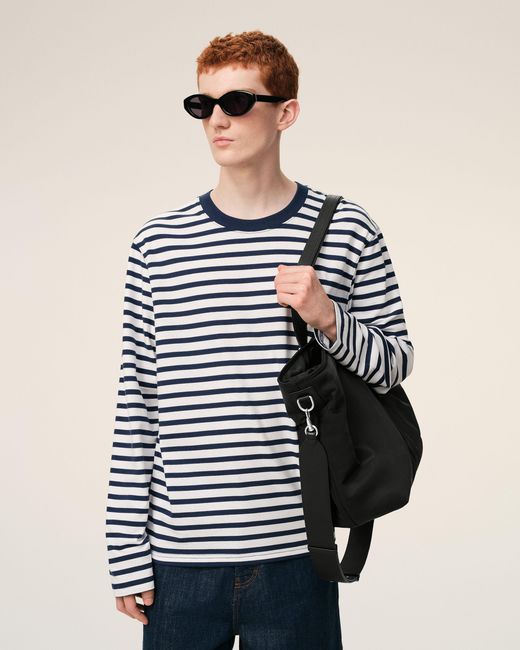 AMI Black Nylon Marcel Small Shopping Bag