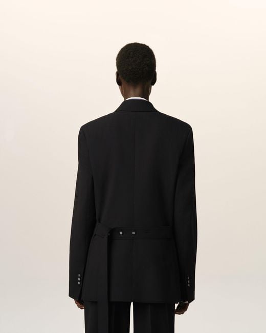AMI Black Double Breasted Wool Blazer