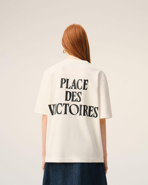 AMI Natural Cotton Place Des Victoires Print T-Shirt