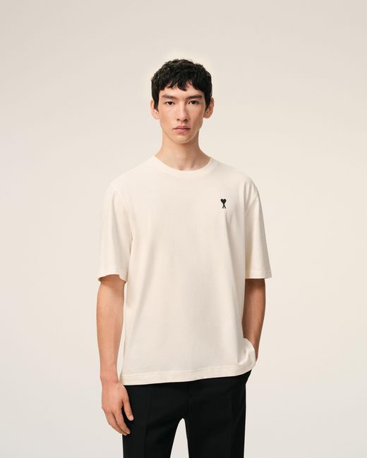 AMI Natural Cotton Place Des Victoires Print T-Shirt