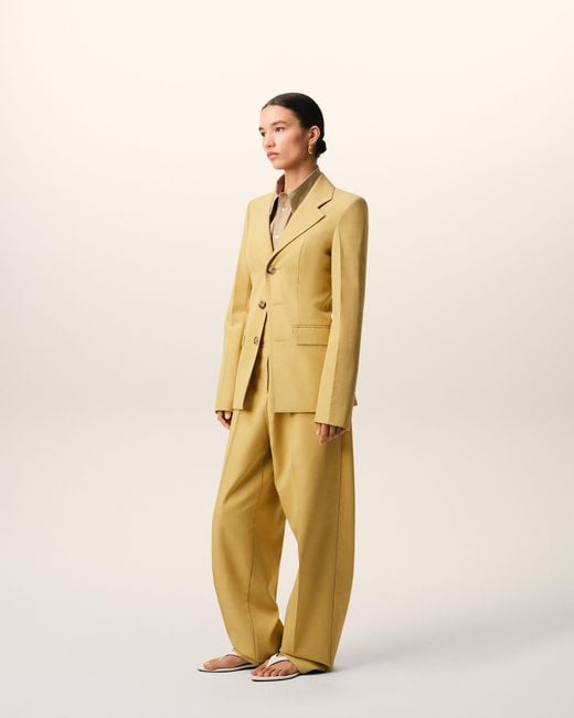 AMI Metallic New Wool Single Breasted Fitted Jacket
