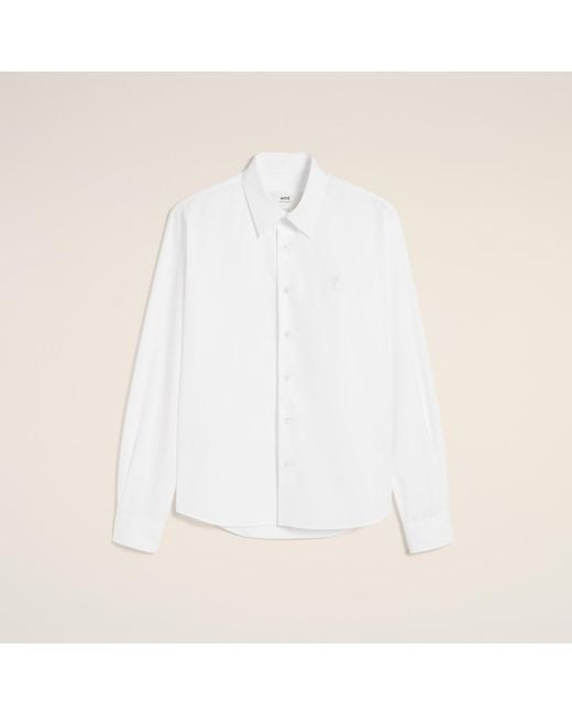 AMI Natural Cotton Ami De Coeur Classic Shirt for men