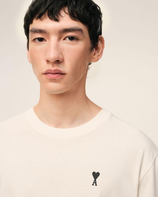 AMI Natural Cotton Place Des Victoires Print T-Shirt