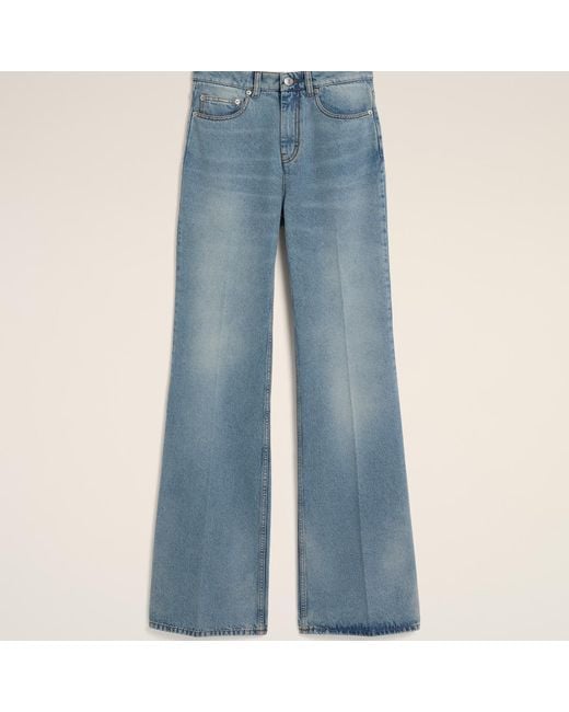 AMI Blue Flare-Fit Cotton Jeans