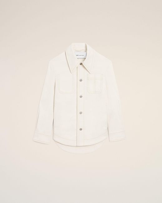AMI Natural Cotton Worker Buttoned Jacket